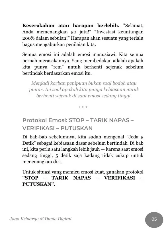 Cuplikan buku Protokol Saat Panik