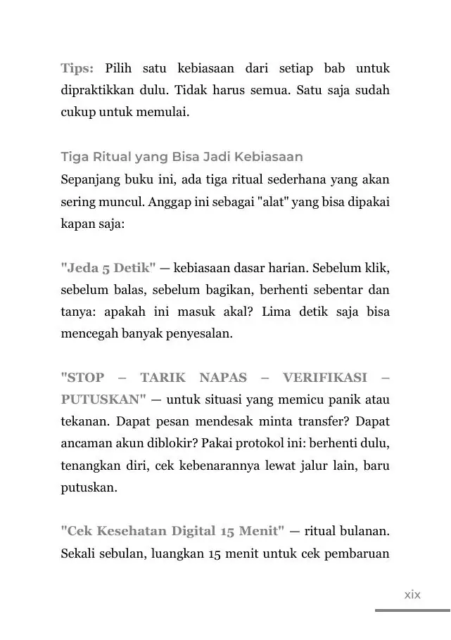 Cuplikan buku Tiga Ritual Utama